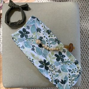 Fawn & Sage green floral cocoon swaddle